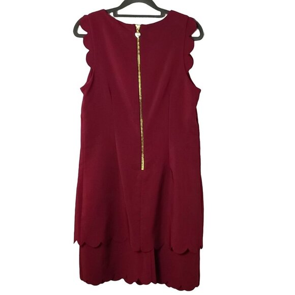 Betsey Johnson's Scalloped Sheath Dress Sleeveless Sangria Size 8 - Picture 8 of 12